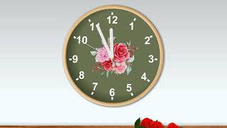 ASMR Video for sleep and Relaxation  Clock ticking sound 1 Hours  Rose flower wall clock [upl. by Chloe]