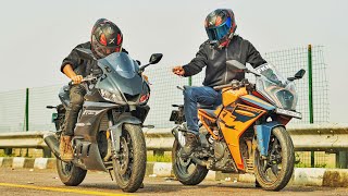 YAMAHA R3 VS KTM RC390  Unbeatable In Single Cylinder🔥 [upl. by Ahsakat]