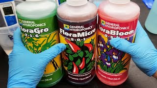 How to Use General Hydroponics Flora Series Tri Part Trio Feed Schedule  Micro Gro Bloom Best Mix [upl. by Isia]