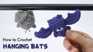 How to Crochet Hanging Bats  Halloween Amigurumi Pattern Tutorial [upl. by Yetty]