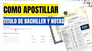 COMO APOSTILLAR TITULO DE BACHILLER Y NOTAS CERTIFICADAS  Resubido [upl. by Yehudit]