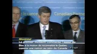 Stephen Harper on the Québécois nation [upl. by Volding]