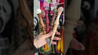 So many cool crochet hooks going to their new homes crochet crochethook crystals woodworking [upl. by Gut348]