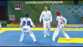 Taekwondo Olympic Games Beijing 2008 58 kg Men Mexico vs Afghanistan Round 3 [upl. by Marijane39]