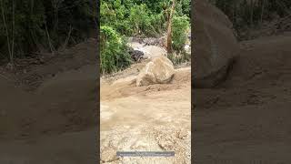 Process Of Using An Excavator To Push Downhill The Big Rock [upl. by Onibas127]