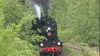 Zug Dampflokomotive fahren Dampflok  Steam locomotive train driving [upl. by Nerland]