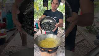 Baby rural snails delicious fried recipes food cooking rurallife [upl. by Desireah331]