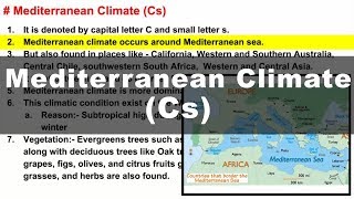 Koppen Scheme  Mediterranean Climate Cs  UPSC IAS Geography [upl. by Vinna976]