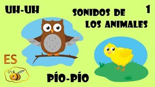 Sonidos de animales para niños de 1 a 5 años Palabras onomatopeyas para bebés en español [upl. by Birdella]