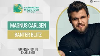 Banter Blitz with World Chess Champion Magnus Carlsen [upl. by Ecinaej795]