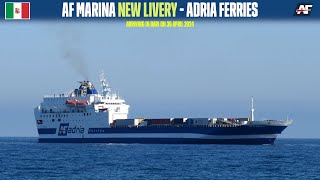 NEW LIVERY Arrival of ferry AF MARINA Bari Adria Ferries  HD 1080p [upl. by Emelyne248]