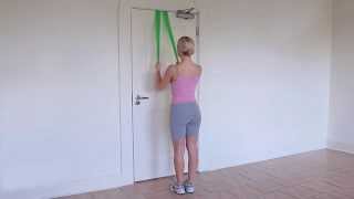 How to do a standing narrow lat pull down with a band [upl. by Nicholson]