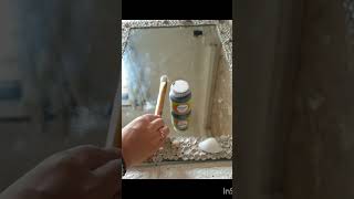 Diy clay art on mirror homedecor viralshorts [upl. by Kobe]