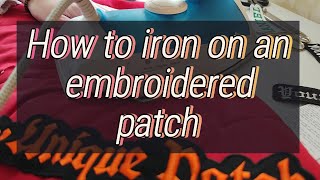 How to iron on patches  How to use iron on patches on jeans jackets mottopatch ironon patches [upl. by Legir782]