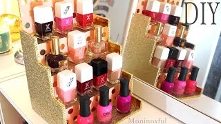 Cómo hacer un Organizador de Emaltes  Nail Polish Display Tutorial [upl. by Keele]