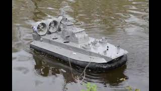 Test of the Zubr Class on water 1  RC hovercraft model [upl. by Esiahc]