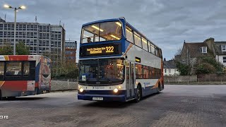 On Loan from Ashford Stagecoach South East Bus 18528  GX06 DYS Route 322 to Hollington ALX400 [upl. by Ellehs]