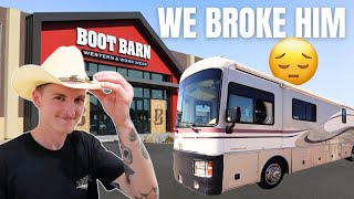 Aussie Turns Full Cowboy in Boot Barn and RV Decides to Call It Quits [upl. by Jerrylee]