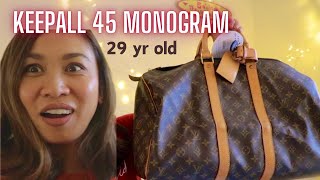 🎄Unboxing a 29 Yr Old Keepall 45 Louis Vuitton Travel Bag [upl. by Deeyn]