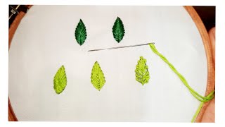 Hand embroidery for beginners  Very easy five types of leaves embroidery  leaves filling stiches [upl. by Bust805]