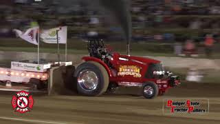 Badger State Tractor Pullers 466 Hot Farm Tractors  Dickeyville WI 2018 [upl. by Eoj]