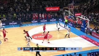 Mathias Lessort and the MONSTER DUNK Partizan NIS  Crvena zvezda mts 6112017 [upl. by Aihsekram995]