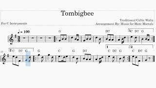 Tombigbee  Celtic Waltz  Play Along for C Instruments [upl. by Orferd]