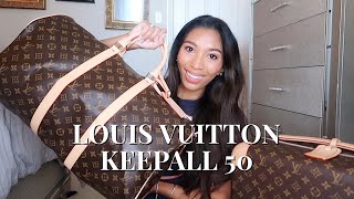 LOUIS VUITTON KEEPALL 50 REVIEW [upl. by Papst]