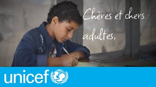 Lettre écrite par les enfants du monde  UNICEF [upl. by Nirej]