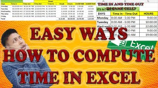 TIME COMPUTATION IN EXCEL HOW TO COMPUTE HOURS  BREAK TIME OVERTIME UNDERTIME excel tutorials [upl. by Bomke]