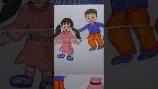 Sister brother love 💕  art drawing sisterbrother artistmistyangle viral painting shorts [upl. by Sawtelle552]