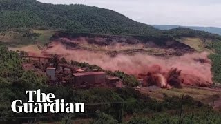 Terrifying moment of Brazil dam collapse caught on camera [upl. by Bing]