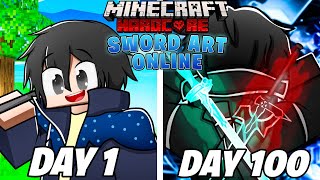 I Survived 100 Days In SWORD ART ONLINE Minecraft This is what happened [upl. by Aehtorod]