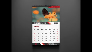 How To Create A Wall Calendar In Photoshop CC Tutorial  Calendar Design 2020 [upl. by Raffin]