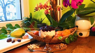 Hazelnut Papaya Yogurt with Raspberry Blueberry Jam on Caramelized Buckwheaty Granola  Take 3 [upl. by Trebo]