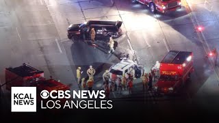 405 Freeway shut down by twocar crash in Sepulveda Pass [upl. by Wallack]