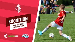 Fussballtraining Kognition  PassDuell mit drei Farbtoren [upl. by Hagai871]