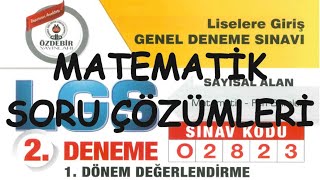 02823 ÖZDEBİR TÜRKİYE GENELİ LGS 2 DENEME SINAVI MATEMATİK ÇÖZÜMLERİ  pdf açıklamada [upl. by Aufmann101]