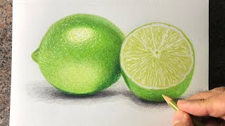 Speed drawing of a Lime with prismacolor pencils [upl. by Lanoil]