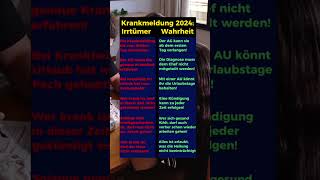 Irrtümer vs Wahrheit Krankmeldung [upl. by Hgielak]