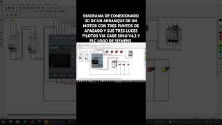 DIAGRAMA DE CONEXIONADO 3D DE UN ARRANQUE DE UN MOTOR CON TRES PUNTOS DE APAGADO Y SUS [upl. by Namref]