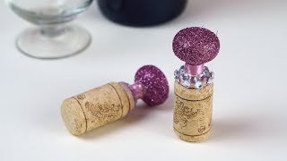 DIY Wine Cork Wine Bottle Stopper – Make It Sparkle [upl. by Houghton]