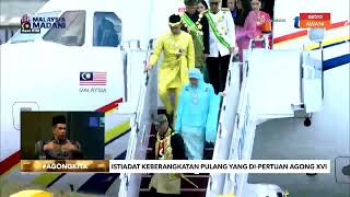 AgongKita AlSultan Abdullah Raja Permaisuri Agong selamat pulang ke Pahang [upl. by Emsmus]