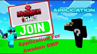 Application For Awaken smp Unstoppablegx S08Gaming3 minecraft lifestealsmp awakensmp [upl. by Nisa]