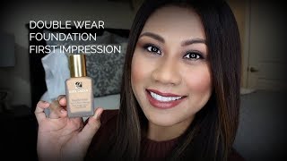 ♡ ESTEE LAUDER DOUBLE WEAR STAY IN PLACE MAKEUP  FIRST IMPRESSION amp REVIEW ♡ [upl. by Radferd]