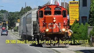 CN 580 Street Running Burford Spur Brantford 240713 [upl. by Mutz]