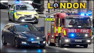 Emergency Responses in Trafalgar  Unmarked Police Cars  LFB [upl. by Nitaj538]