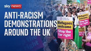 Antiracism demonstrations take place around the UK [upl. by Inamik232]