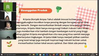 Video Bussiness plan PMW UNP 2024 Proposal KRIPSTA KERIPIK AMPAS TAHU [upl. by Lisetta256]