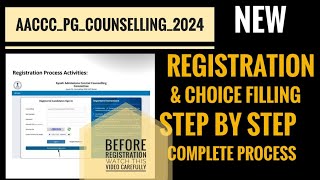 AACCCPGCOUNSELLING2024 NEW REGISTRATION amp CHOICE LOCKING STEP BY STEP [upl. by Dahij]